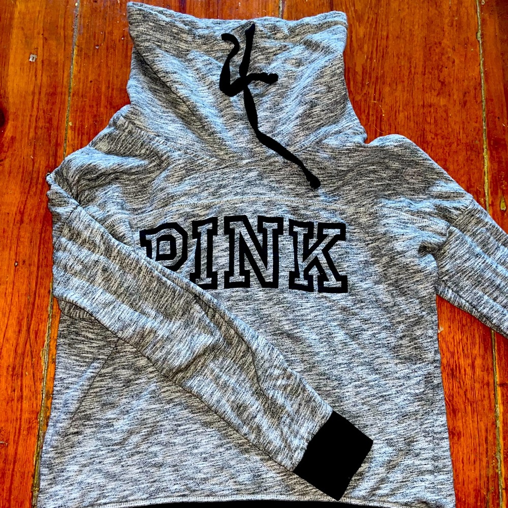 Pink Cowl Neck Hoodie